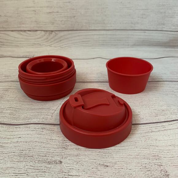 CandyRific Red Collapsible Reusable Silicone Mug 12oz - Picture 10 of 11